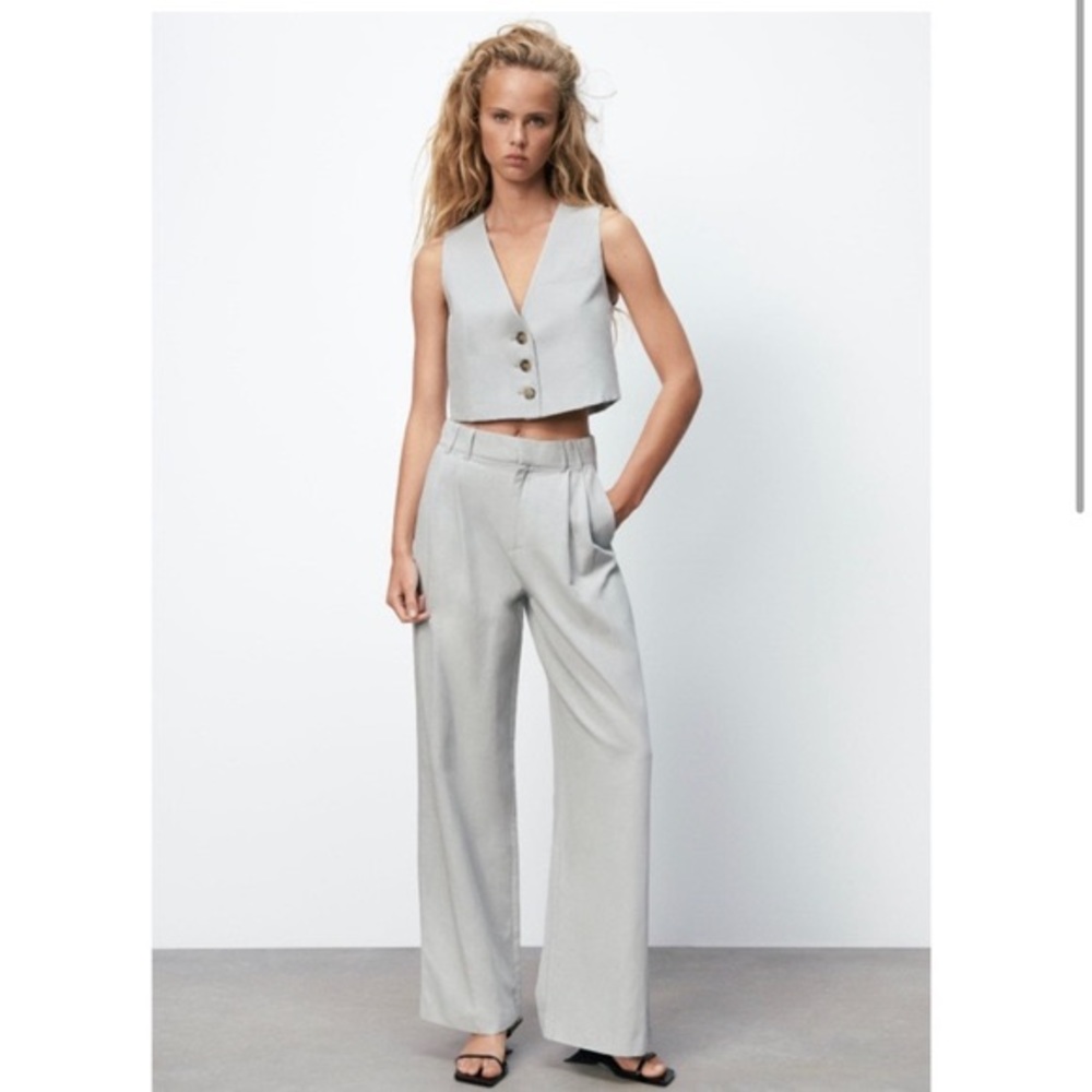 Sold 💕Zara linen Trousers Pants - Picture 1 of 5